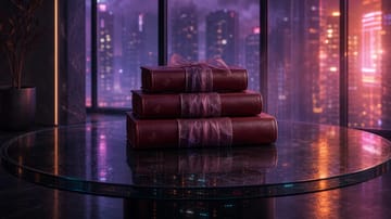 Futuristic 3D render of glowing smartphone displaying charts on dark minimalist desk.
