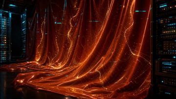 Abstract 3D render of glowing neural patterns forming a lifelike figure in surreal digital art.