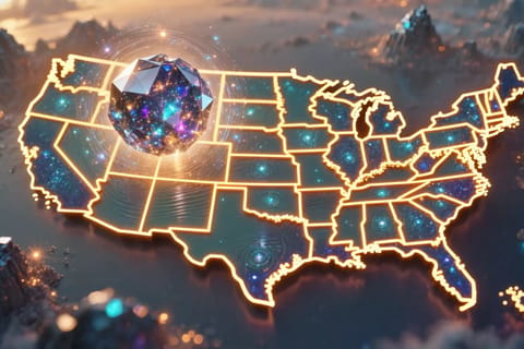 3D rendered expanding golden circle with stylized adult toys and rising growth arrows.