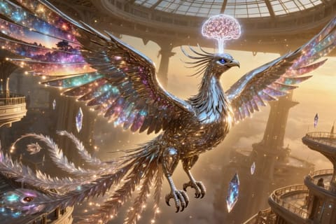 3D rendered glowing neural network weaving through dynamic video frames in futuristic cosmic void.