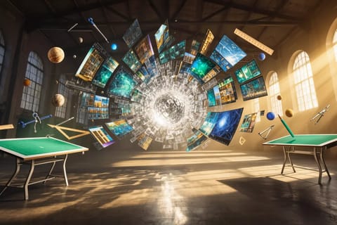3D render of futuristic Claude AI generating vibrant, instant digital visuals explosively.