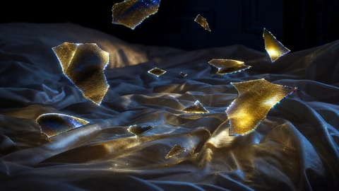 Abstract 3D render of layered video frames with transparent backgrounds and glowing edges