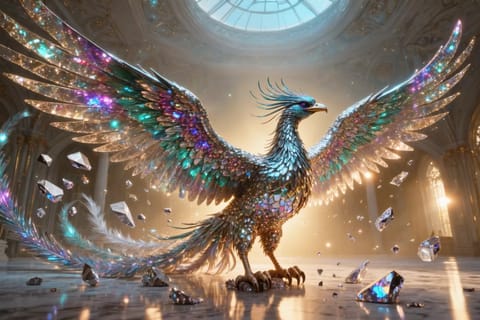 Stunning 3D-rendered woman with flawless curves in dramatic cinematic spotlight and lens flare.