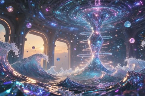 Electric blue neural networks versus violet holographic data streams in futuristic diffusion models vs GANs visualization.