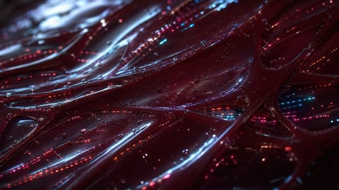 Futuristic 3D render of glowing AI circuits and vibrant digital content streams.