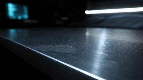 Surreal 3D render of glowing AI circuits blocked by bold red censorship bars.
