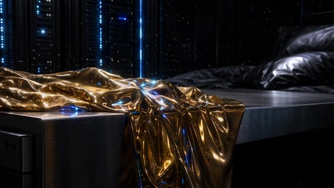Industrial workshop with metallic camera rigs and monitors processing stills into motion for image to video ai pipelines