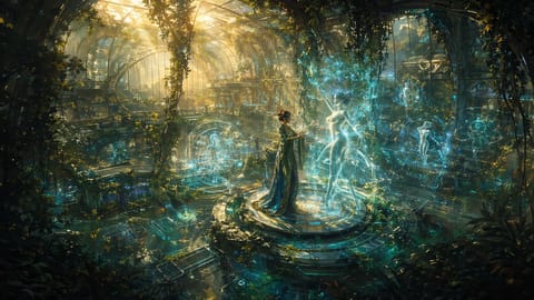 Surreal 3D render of neural circuits morphing into vibrant, custom-styled portraits and landscapes.