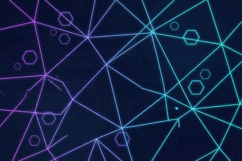 Dark tech header with futuristic circuits, glowing neon accents on black background.