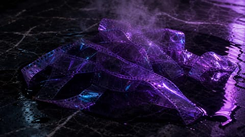 Surreal digital illustration of a video screen with pixelated blocks and warning icons