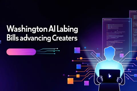 Modern tech graphic on dark background with glowing neon circuits and vibrant purple-blue accents.
