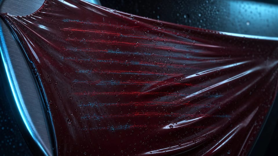 Vibrant illustration of abstract digital nodes connected by glowing lines on dark background.